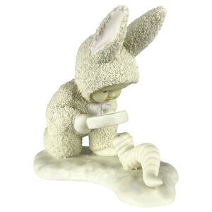 1997 Dept 56 Snowbunnies You’re As Cute As A Bugs Ear Bunny Figurine Worm VTG